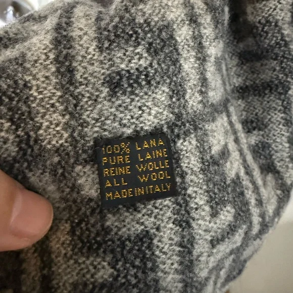 Fendi Gray Zucca Patterned Wool Scarf - Picture 3 of 5